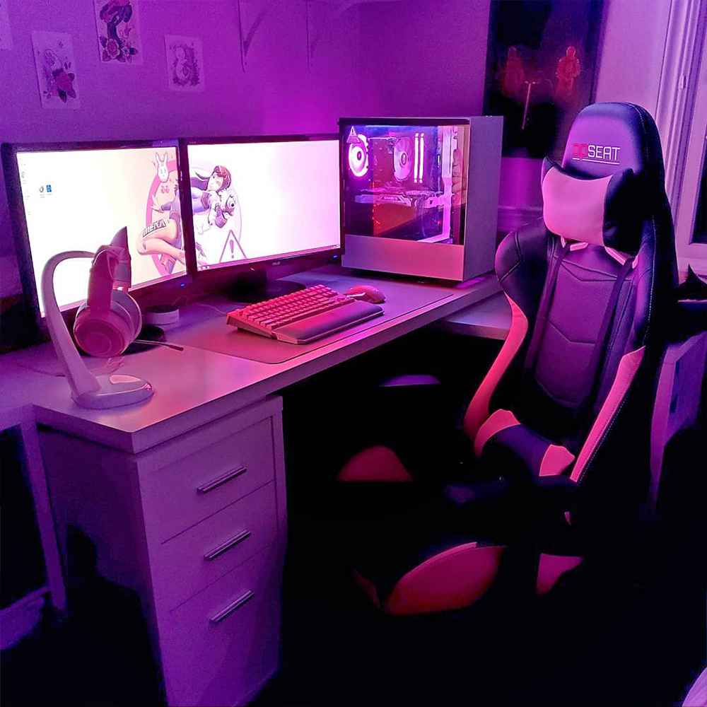 Pink Flow - pink theme gaming PC build, - Micro Center Build | Case ...