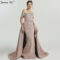 2018 DuBai Boat Neck Beading Luxury Evening Dresses Bling Designer Off ...