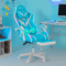 HOFFREE Gaming Chair Massage with Bluetooth Speakers and Led Lights Ergonomic Computer Gaming Chair with Footrest RGB Video Game Chair with High Back Lumbar Support Blue and Black