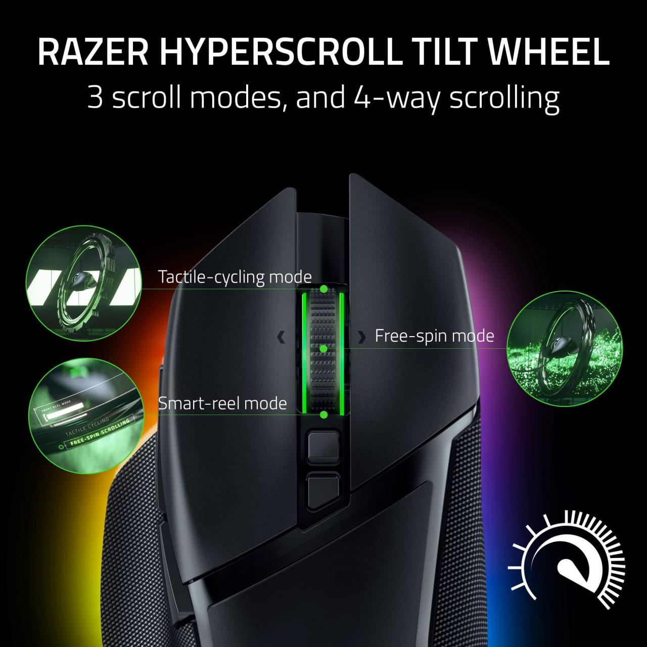 Razer Basilisk V3 Pro Customizable Wireless Gaming Mouse: Fast Optical Switches Gen-3 - HyperScroll Tilt Wheel - Chroma RGB - 11 Programmable Buttons - Focus Pro 30K Optical Sensor - White