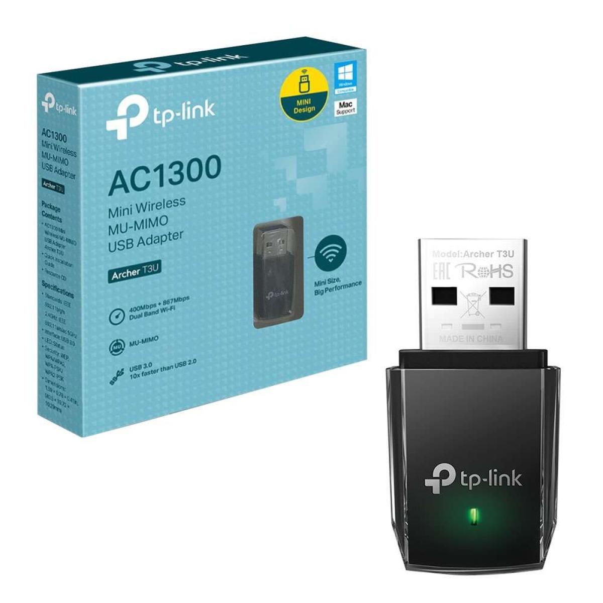 TP-Link T3U AC1300 - USB 3.0 Mini WiFi Adapter 2.4G/5G Dual Band ...
