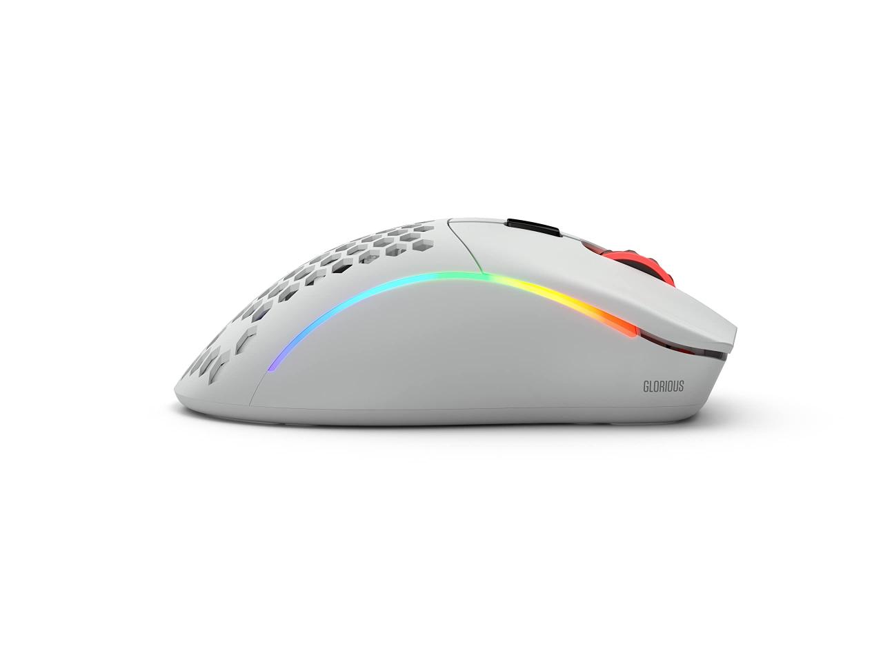 Glorious Model D- (Minus) Wireless Gaming Mouse - 67g Superlight Honeycomb Design, RGB, Ergonomic, Lag Free 2.4GHz Wireless, Up to 71 Hours Battery - Matte White