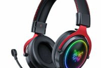 Wireless Gaming Headset for PC, PS5, PS4, Switch, Gaming Headset with Detachable Noise Cancelling Mic, 2.4GHz & Bluetooth 5.3 Dual Connection, 7.1 Surround Sound Black