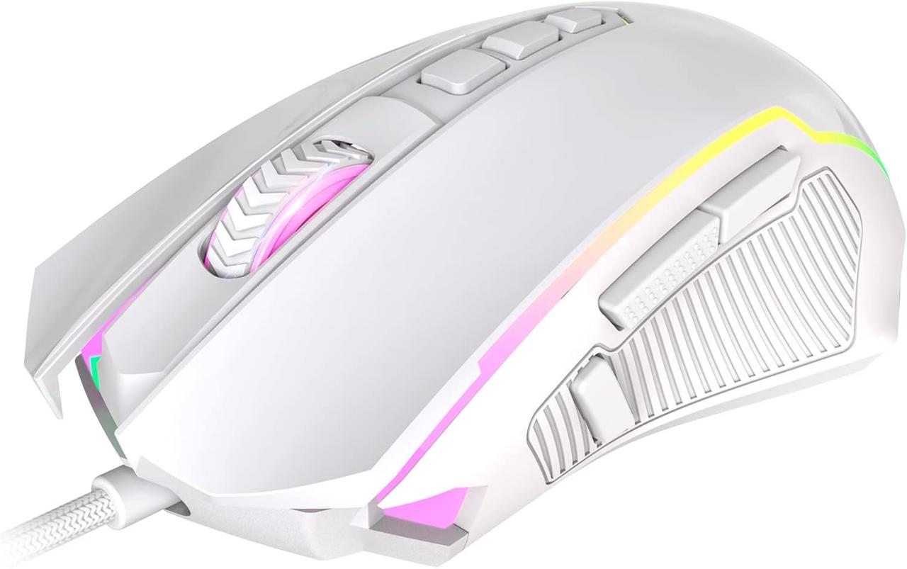 Redragon Gaming Mouse, Wired Gaming Mouse with RGB Backlit, 8000 DPI Adjustable, Mouse with 9 Programmable Macro Buttons & Fire Button, Software Supports DIY Keybinds, M910-K