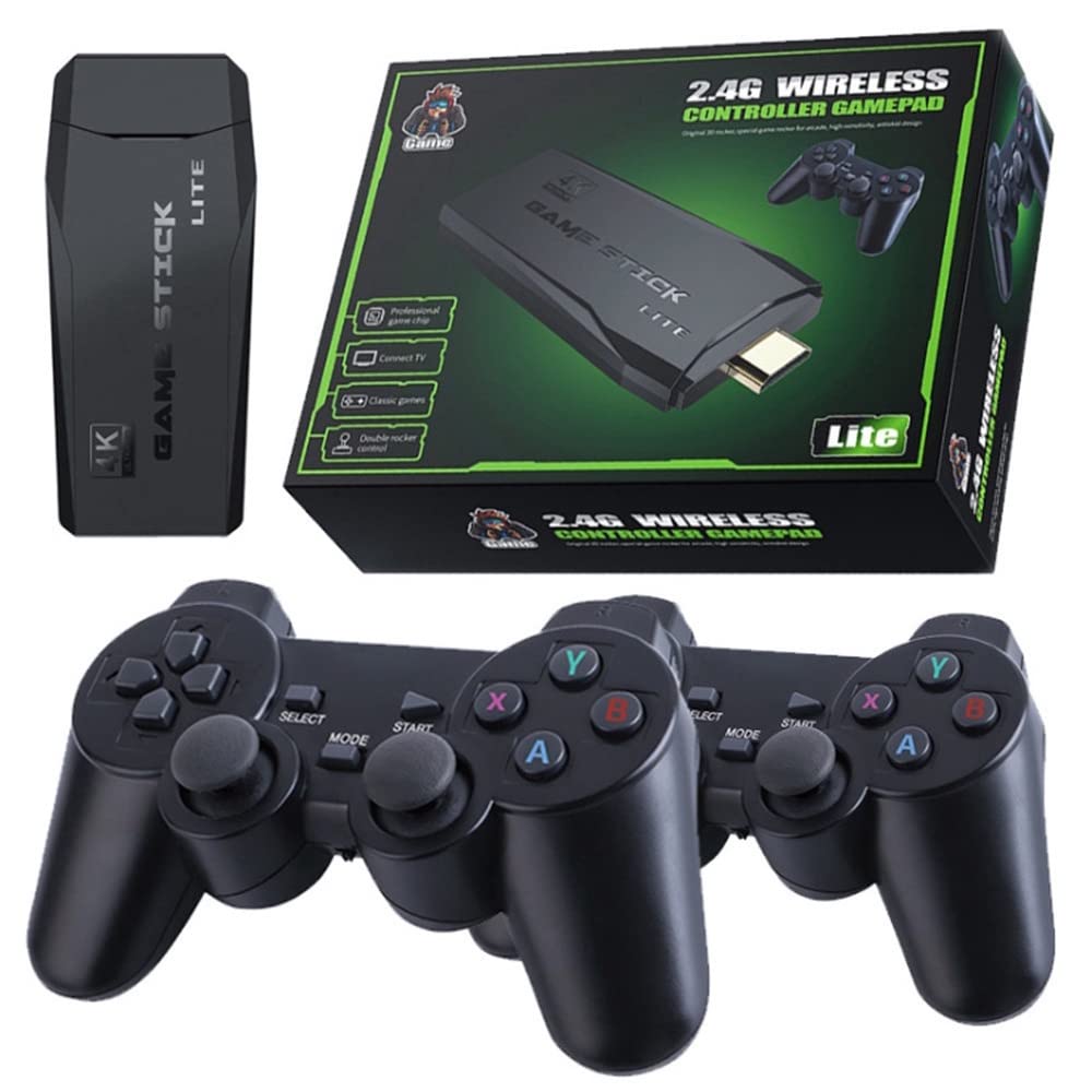 BADGOAL 2025 New Retro Game Console, Nostalgia Gaming Stick, Classic Video Games with 4K HDMI, 20,000+ Games and 23 Emulators, Upgraded Dual 2.4G Wireless Controllers 64GB