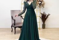 Ready Stock-Eightale New Evening Dresses V-Neck Chiffon Long Sleeves ...