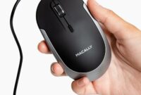 Macally Silent Wired USB Mouse - Slim & Compact for Apple Mac or Windows PC Laptop/Desktop - Optical Sensor & DPI Switch - Simple & Comfortable (Space Gray)
