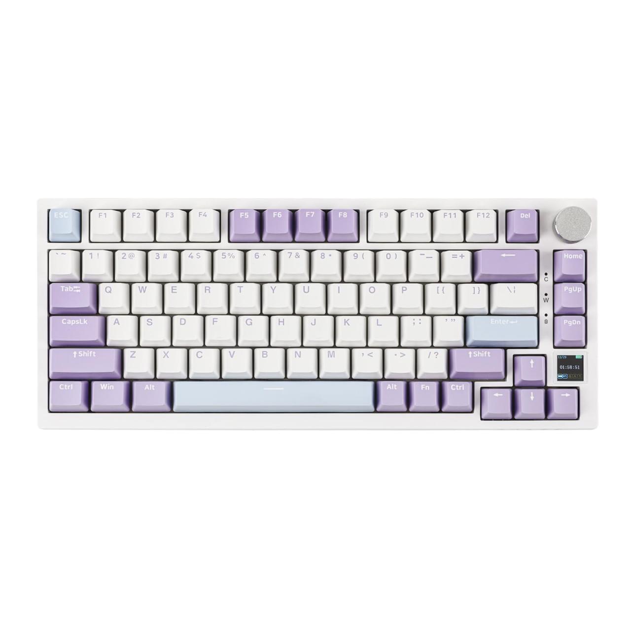 EPOMAKER Ajazz AK820 Pro 75% Wireless Mechanical Keyboard with TFT Smart Display&Knob, Gasket-Mounted Gaming Keyboard, Bluetooth/2.4GHz/USB-C Wired (Grey, Flying Fish Switch)
