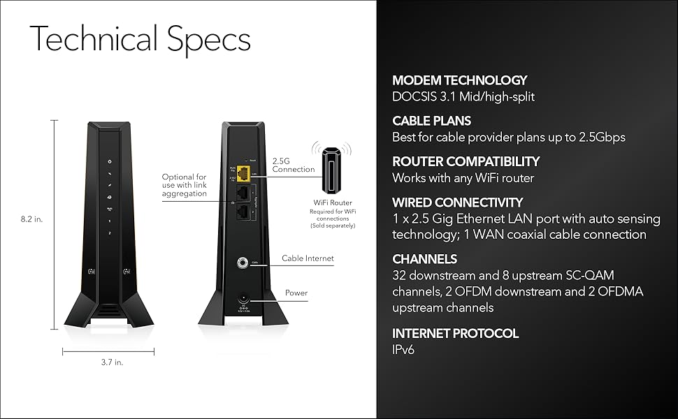 Amazon.com: NETGEAR Nighthawk DOCSIS 3.1 Mid/high-Split Cable Modem ... Amazon.com: NETGEAR Nighthawk DOCSIS 3.1 Mid/high-Split Cable Modem ...