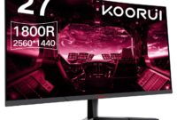 KOORUI 22 Inch Computer Monitor Full HD 1080P 100Hz PC Gaming Screen VA Panel Ultra-Slim Display 3000:1 Contrast Ratio with Adpitive Sync (HDMI/VGA/VESA Compatible 100x100mm/Audio Out), Tilt, Black