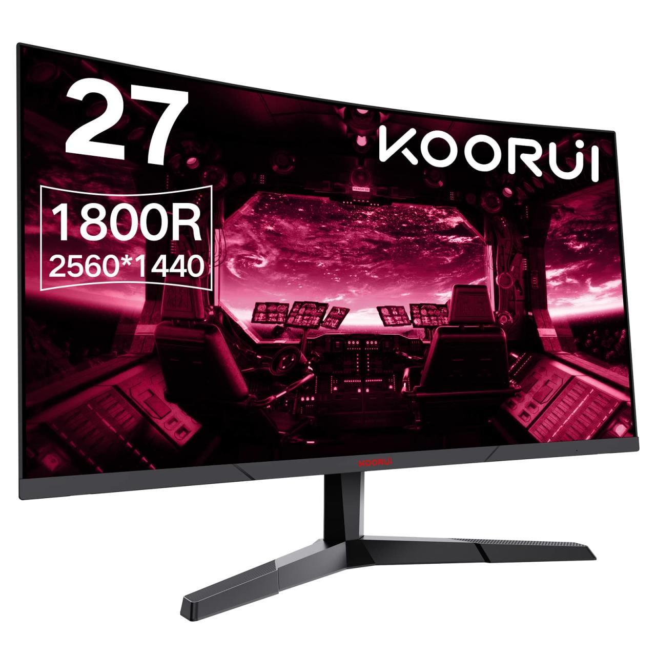 KOORUI 22 Inch Computer Monitor Full HD 1080P 100Hz PC Gaming Screen VA Panel Ultra-Slim Display 3000:1 Contrast Ratio with Adpitive Sync (HDMI/VGA/VESA Compatible 100x100mm/Audio Out), Tilt, Black