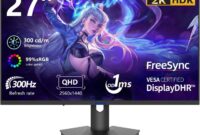 Z-Edge 27 Inch Curved Gaming Monitor 300Hz, 1ms 16:9 FHD 1080P Frameless, UG27S Freesync Eye Care, 2Display Port, 2HDMI