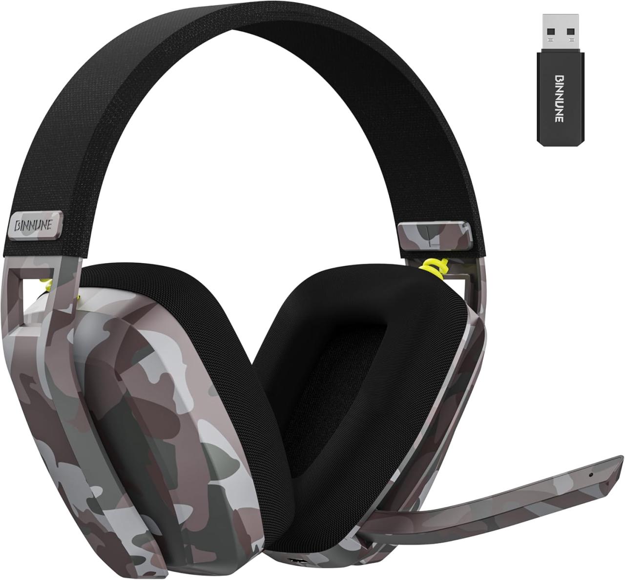 2.4GHz Wireless Gaming Headset for PS5, PS4 Fortnite & Call of Duty/FPS Gamers, PC, Nintendo Switch, Bluetooth 5.3 Gaming Headphones with Noise Canceling Mic, Stereo Sound, 40+Hr Battery -White