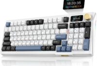 AULA S98 Pro Wireless Mechanical Keyboard with Screen & Knob,2.4GHz/USB-C/BT5.0 Hot Swappable Creamy Keyboard,Pre-lubed Linear Switches,Side Printed PBT Keycaps,RGB Backlit Gaming Keyboards