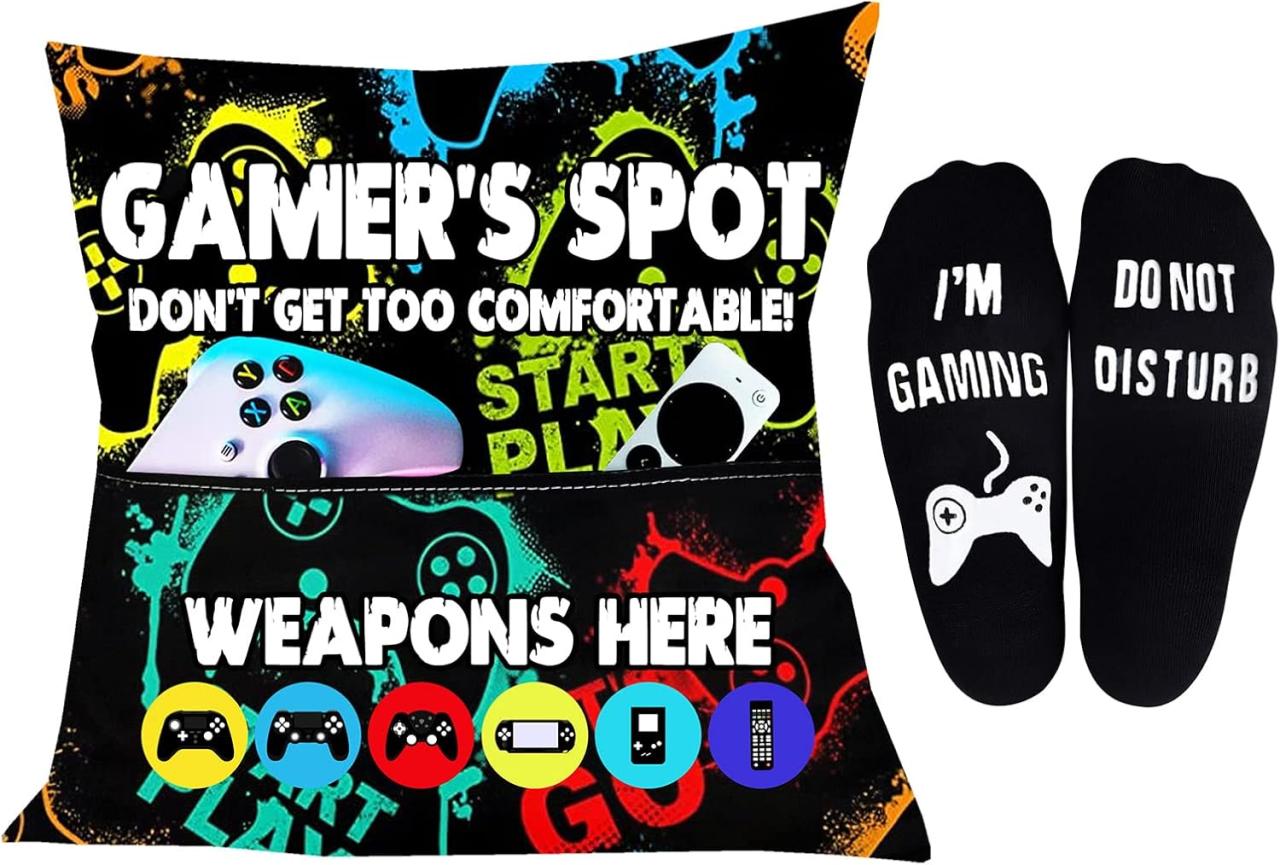 Gamers Gifts for Men, Boys - Gifts for Gamers - Gaming Socks, Stocking Stuffers for Men, Boyfriend, Son Gaming Novelty Socks