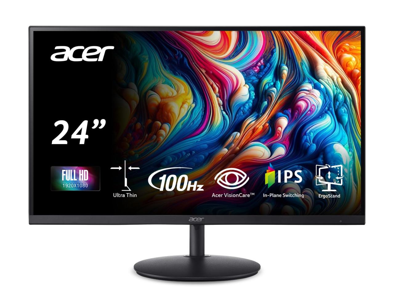 24 Inch QHD 2560x1440 IPS Computer Monitor, 100Hz Zero-Frame 2K Gaming Office Monitor, Adaptive Sync, HDR10, VESA, Tilt Adjustable, Low Blue Light, DisplayPort, HDMI, H24T27