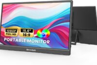 Portable Monitor 15.6-inch FHD 1080P Ultra-Slim Travel External Monitor HDR IPS Gaming Display with Kickstand &Speakers USB-C HDMI Plug&Play，for Laptop PC Phone PS4/5 Xbox Switch