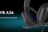 A36 Gaming Headset with Microphone for Pc, Xbox One Series X/s, Ps4, Ps5, Switch, Stereo Wired Noise Cancelling Over-Ear Headphones with Mic for Computer, Laptop, Mac, Nintendo, Gamer (Blue)