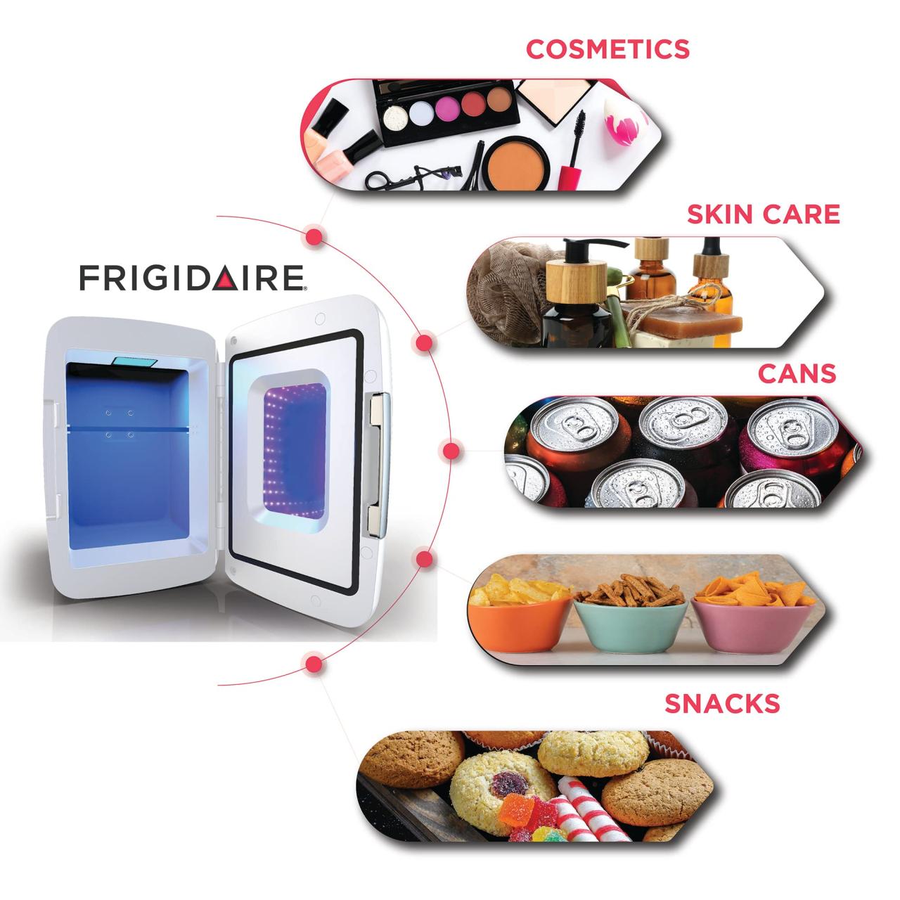 Frigidaire EFMIS179 Gaming Light Up Mini Beverage Refrigerator, Stealth