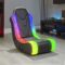 Gaming Chair with LED Light and Footrest Video Gamer Chairs with Massage Ergonomic High Back Reclining Computer Chair with Adjustable Lumbar Support Blue and Black