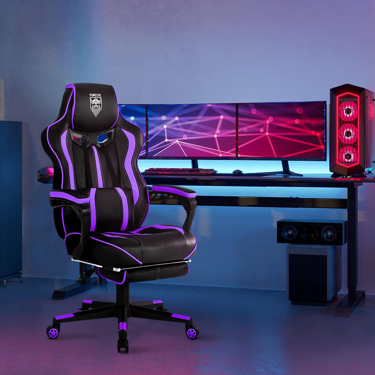 Chair gaming black ergonomic leather footrest reclining walmart Chair gaming black ergonomic leather footrest reclining walmart