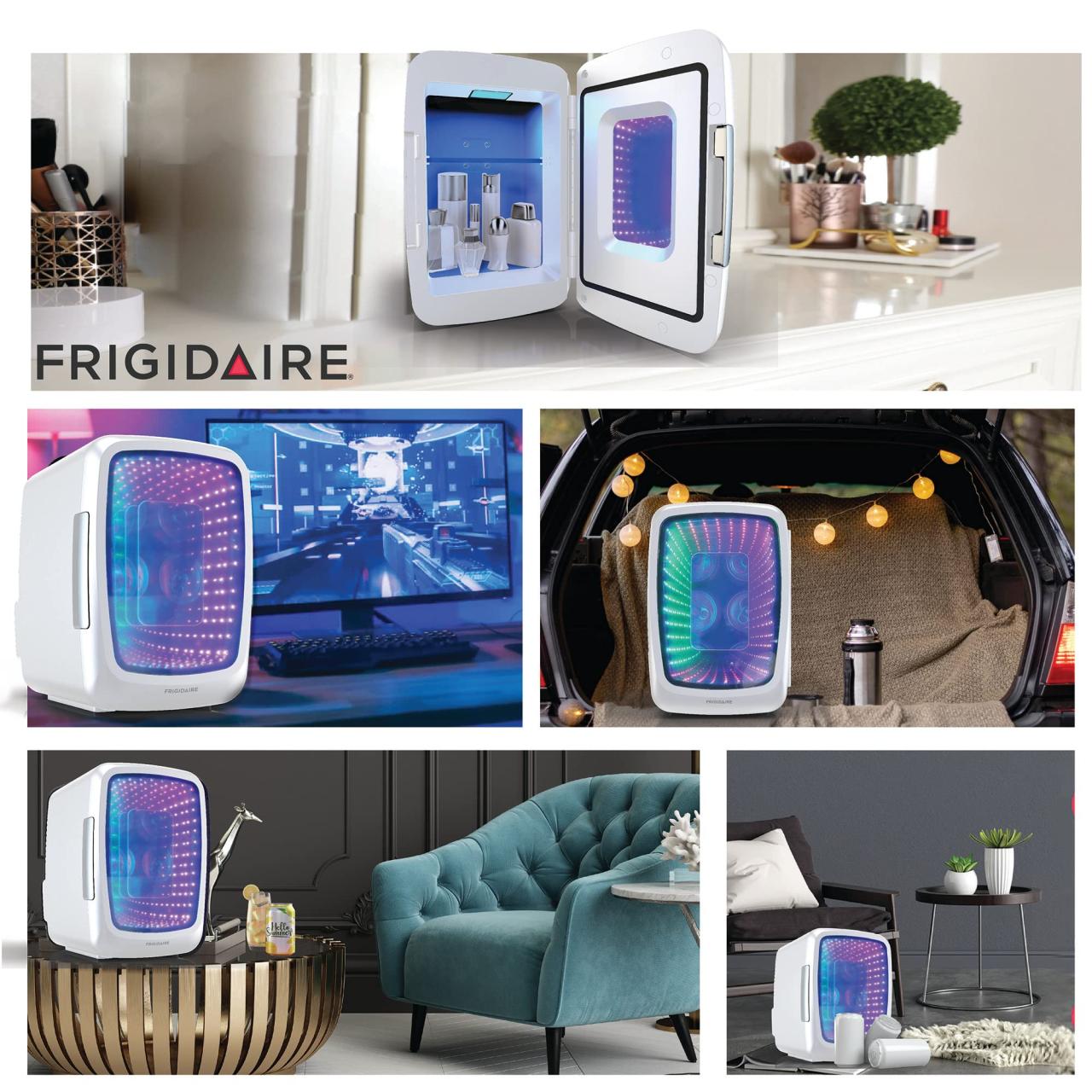 Frigidaire EFMIS179 Gaming Light Up Mini Beverage Refrigerator, Stealth