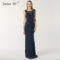 Blue Sleeveless Luxury Dubai Design Evening Dresses Beading Crystal ...