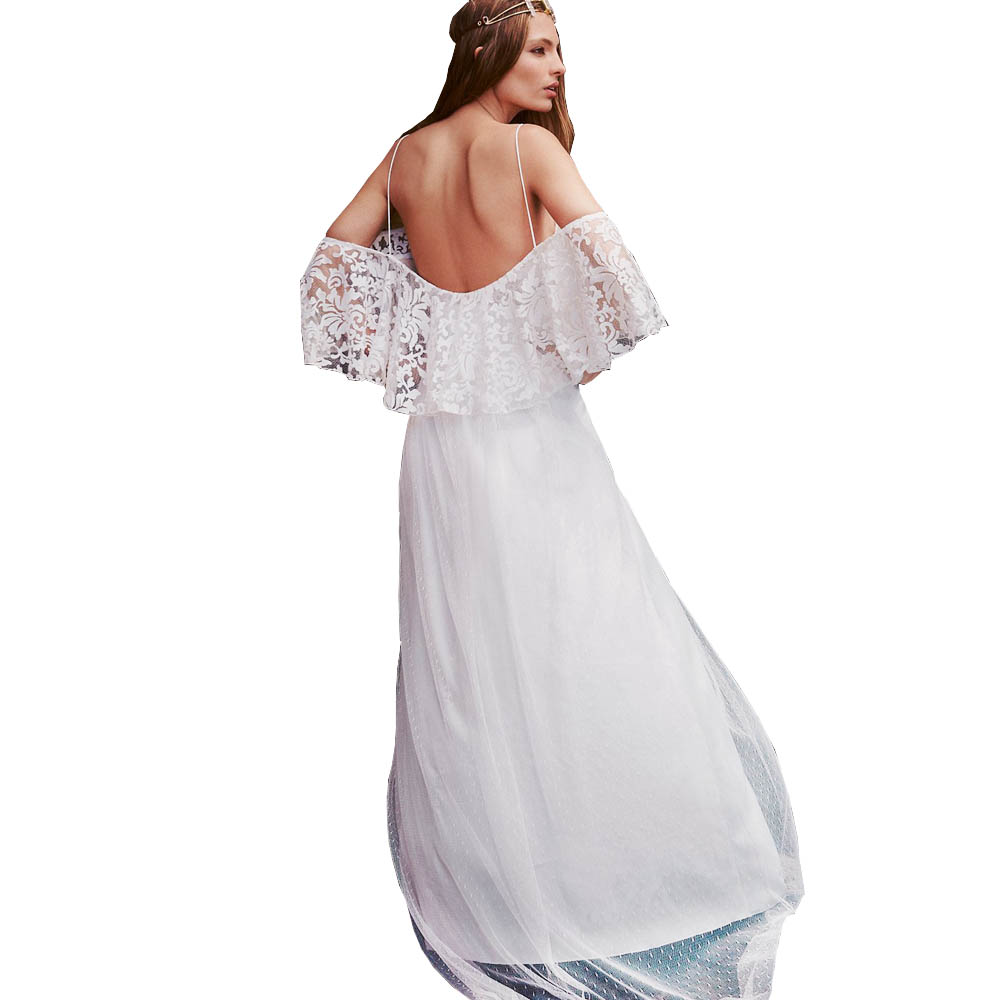 Long Sleeves Off-The-Shoulder Lace Evening Dresses - Missacc