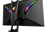 27-inch Gaming Monitor with Speaker, QHD 1440p, 165Hz 98% sRGB, 1ms, FreeSync, Dual HDMI & DisplayPort, LED Rainbow Light, Frameless IPS Screen, VESA Mountable, Black