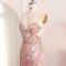 Luxury Mermaid Pink Evening Dresses With Feathers Scarf Spaghetti ...