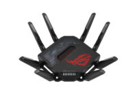 ASUS ROG Rapture GT-BE98 PRO First Quad-Band WiFi 7 Gaming Router supports 320MHz, Dual 10G Port, Triple-level Game Acceleration, Mobile Game Mode, Subscription-Free Security, AiMesh, and VPN features