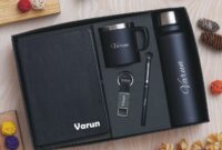 Custom Personalized Gift Set - Diary, Pen, Keychain, Steel Bottle