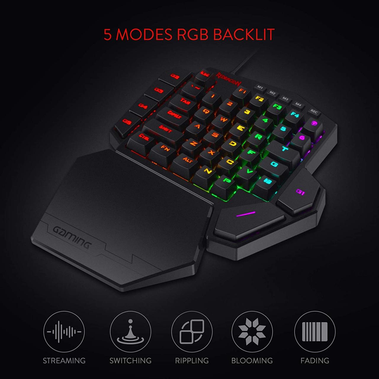 Amazon.com: Redragon K585 DITI Wired One-Handed RGB Mechanical Gaming ...