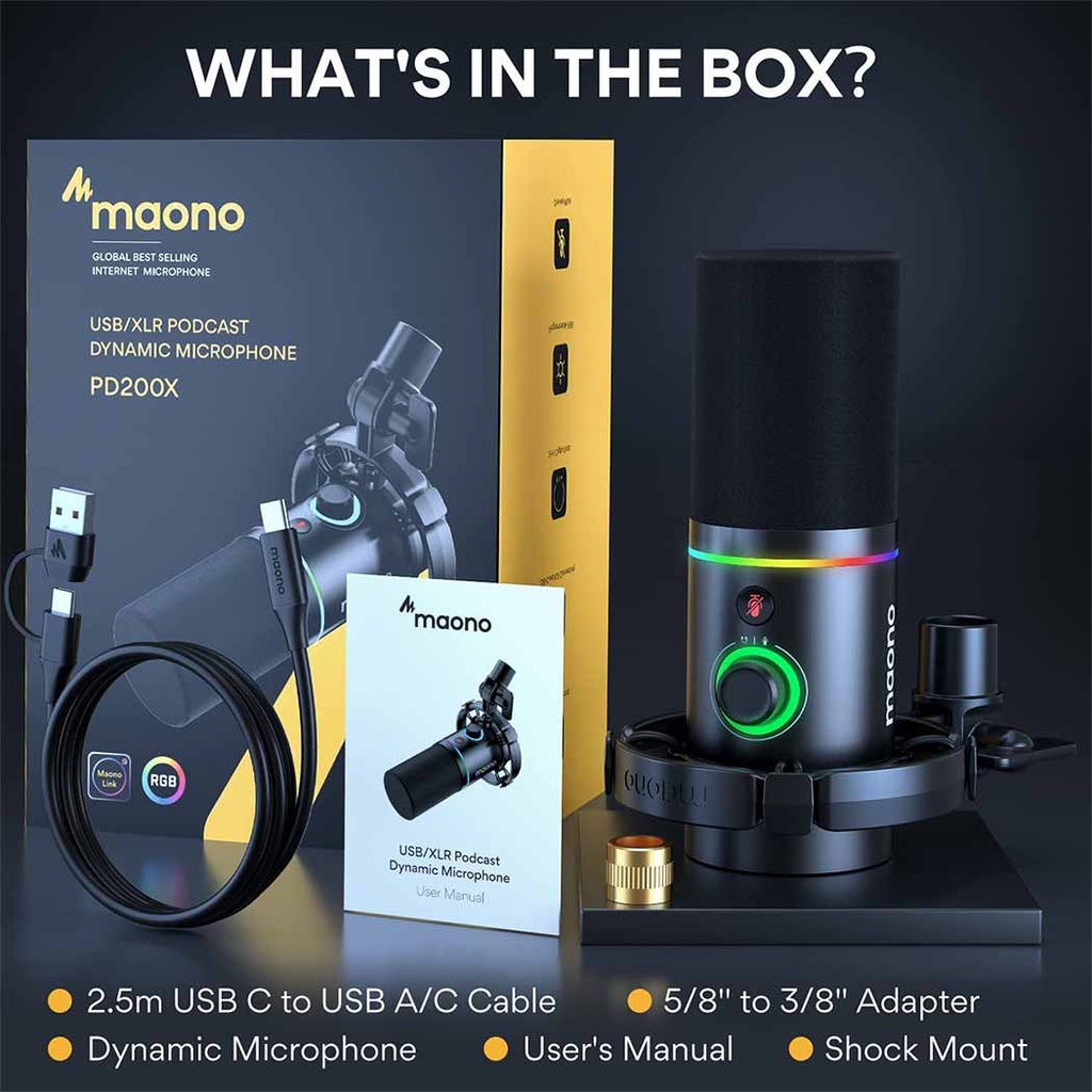 MAONO PD200X USB/XLR Dynamic Microphone | Gear Studio | PC Gaming ...