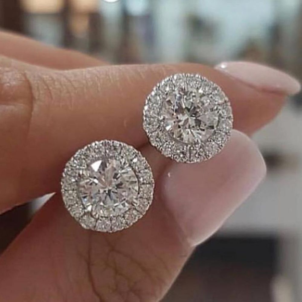 Diamond stud earrings for women