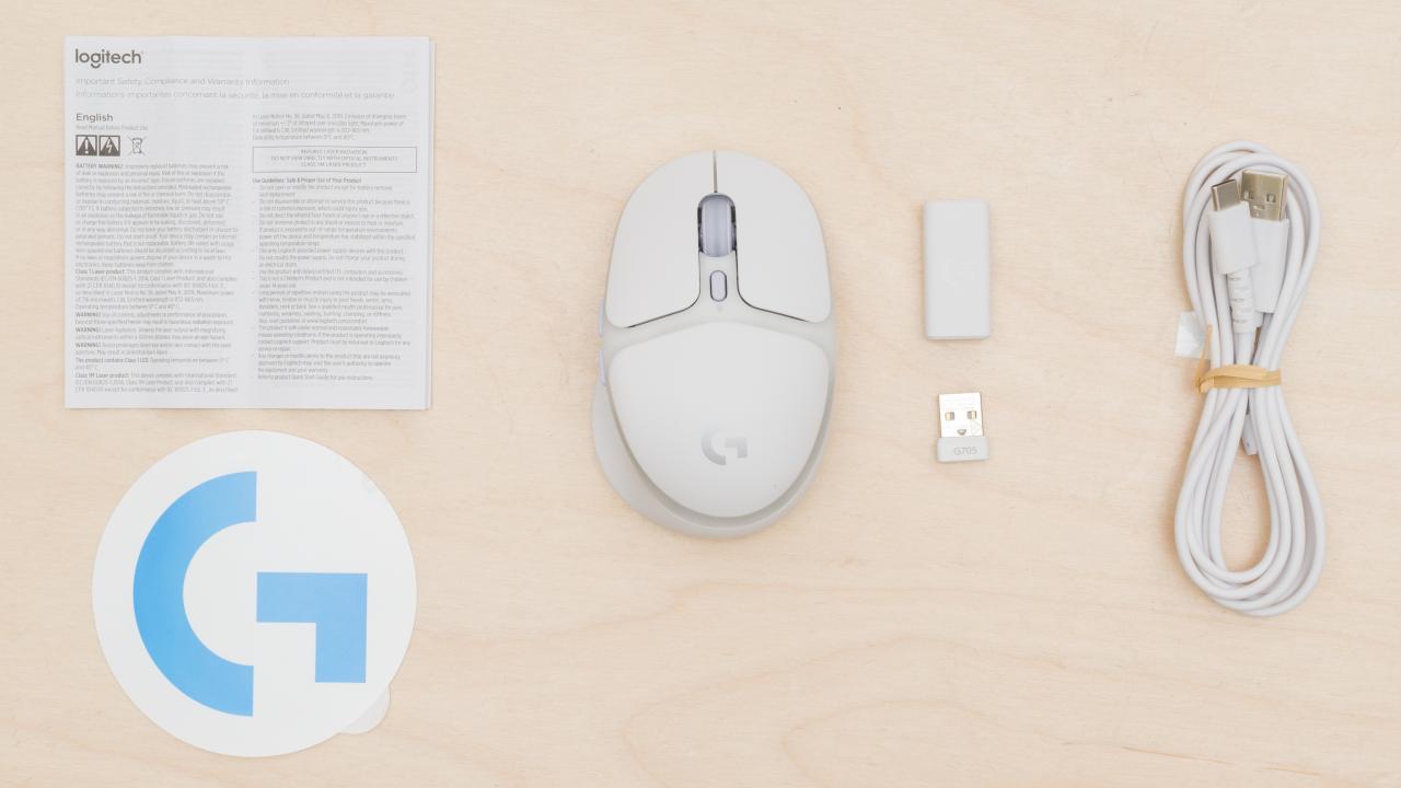 Logitech G705 Wireless Gaming Mouse, Customizable LIGHTSYNC RGB Lighting, Lightspeed Wireless, Bluetooth Connectivity, Lightweight, PC/Mac/Laptop - White Mist