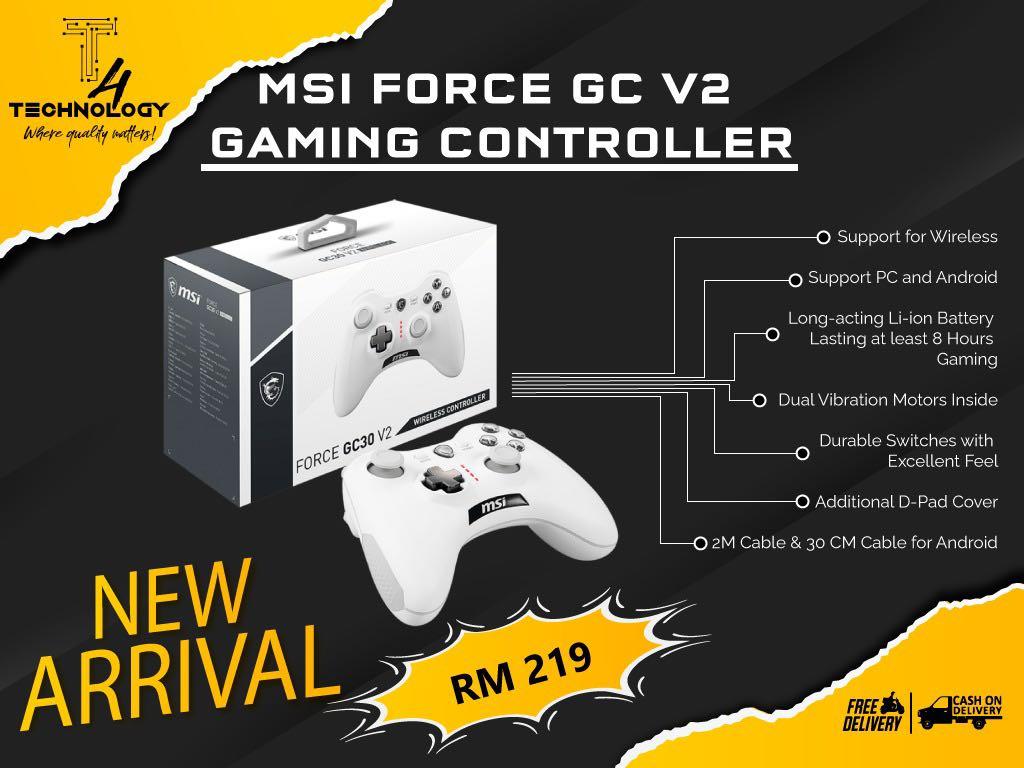 MSI Force GC30 V2 Wireless Gaming Controller, Video Gaming, Gaming ... MSI Force GC30 V2 Wireless Gaming Controller, Video Gaming, Gaming ...