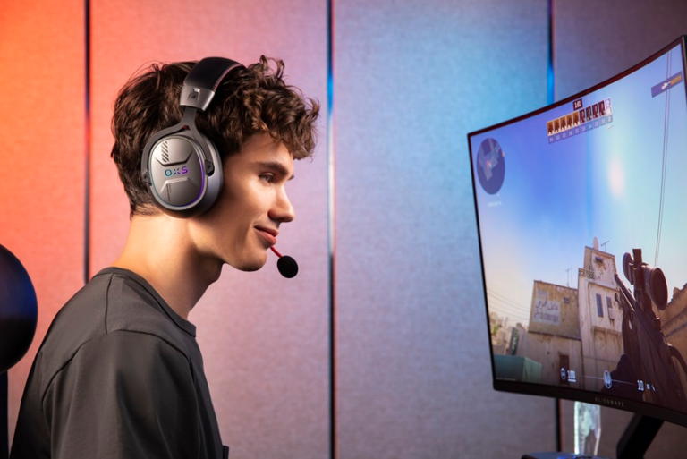 OXS Storm G2 Wireless Gaming Headsets, 7.1 Virtual Surround Sound, 3 EQ Modes, 2.4G Low Latency, 50mm Driver, 40H Playtime, RGB Light, Bluetooth 5.3, Compatible with PC, Console, Mobile, White