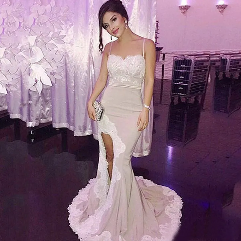 Sharon Said Luxury Blue Mermaid Feathers Prom Dresses Spaghetti Straps ... Sharon Said Luxury Blue Mermaid Feathers Prom Dresses Spaghetti Straps ...