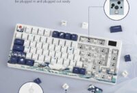 Womier S-K80 75% Keyboard with Color Multimedia Display Mechanical Gaming Keyboard, Wired Hot Swappable Gasket Mount RGB Custom Key Board, Pre-lubed Stabilizer for Mac/Win, Black Kanagawa