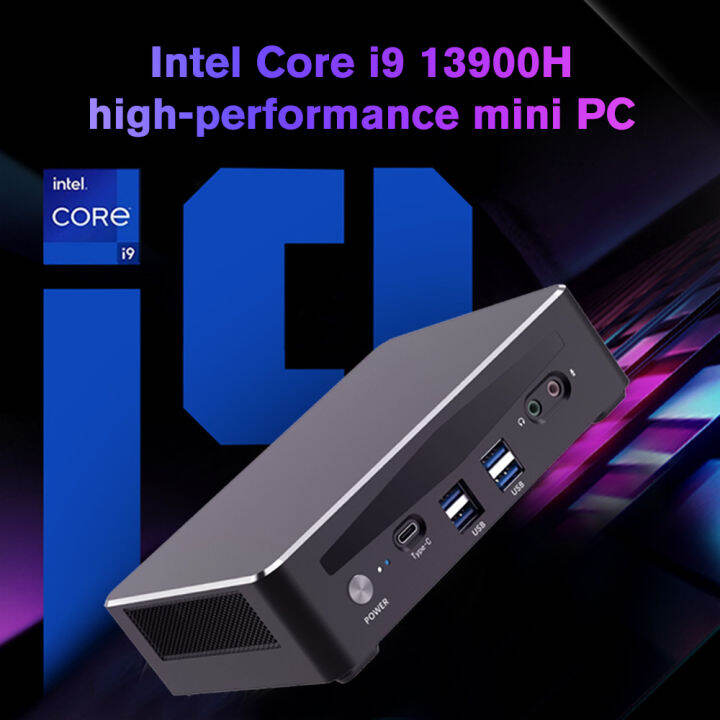 T1-Pro Mini Gaming PC Core i9-13900H/RTX4060 8G GDDR6,Mini Gaming Computer 64GB RAM DDR5-5200,2TB PCIe4.0 SSD,Adjustable RGB Light,WiFi6E/BT5.3/2.5G LAN/USB-C 4K@60Hz Win11 Pro MiniDesktop PC
