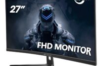 24 Inch Curved Gaming Monitor 180hz FHD1080P Frameless Eye Care DisplayPort HDMI 250cd/m² Brightness 99% sRGB AMD FreeSync Flicker-Free Blue Light Filter Wall Mountable （75 * 75mm）