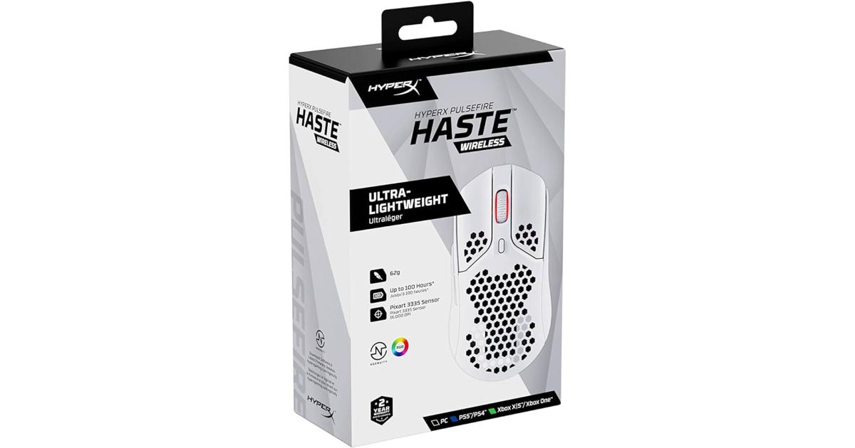 HyperX Pulsefire Haste Wireless Gaming Ultra Lightweight 61g 100 Hour ...