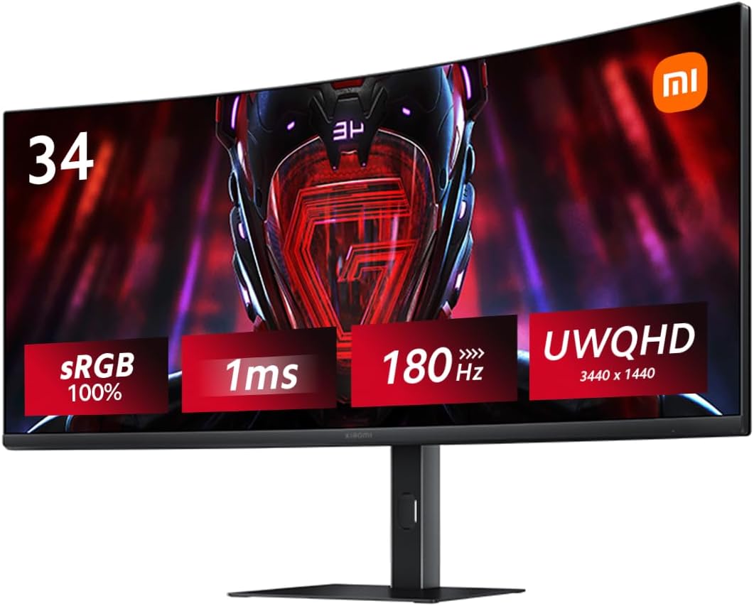 MSI MAG 346CQ 34-inch 3440 x 1440 (UWQHD) Gaming Monitor, 180Hz, Adaptive-Synch, HDMI, DisplayPort, VESA Mountable, Tilt, Height Adjustable, Speaker, 1ms, Black