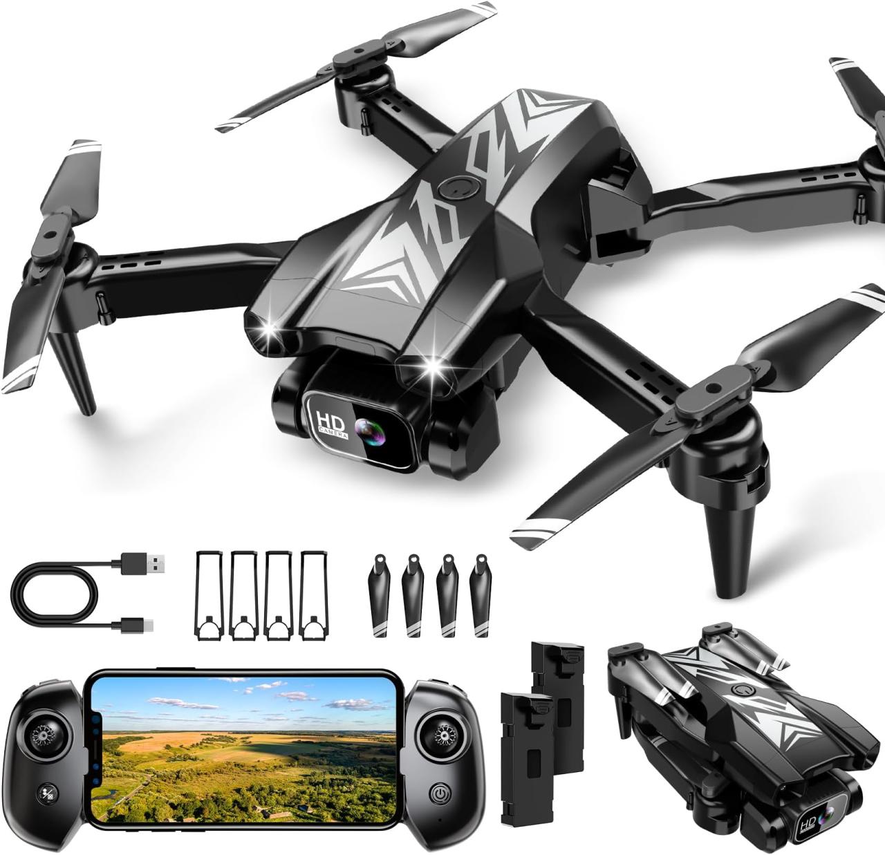 AUOSHI Mini Foldable Drone, 1080P HD FPV Camera Wifi RC Quadcopter ...