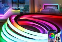 SINLEY Led Neon Rope Lights 15FT,Control with App/Remote,Flexible Led Rope Lights,Multiple Modes,IP68 Outdoor RGB Neon Lights Waterproof,Music Sync Gaming Led Strip Lights for Bedroom Indoor