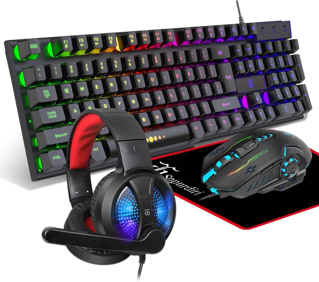 Amazon.com: Redragon S101 Gaming Keyboard Mouse Combo and H888W ...