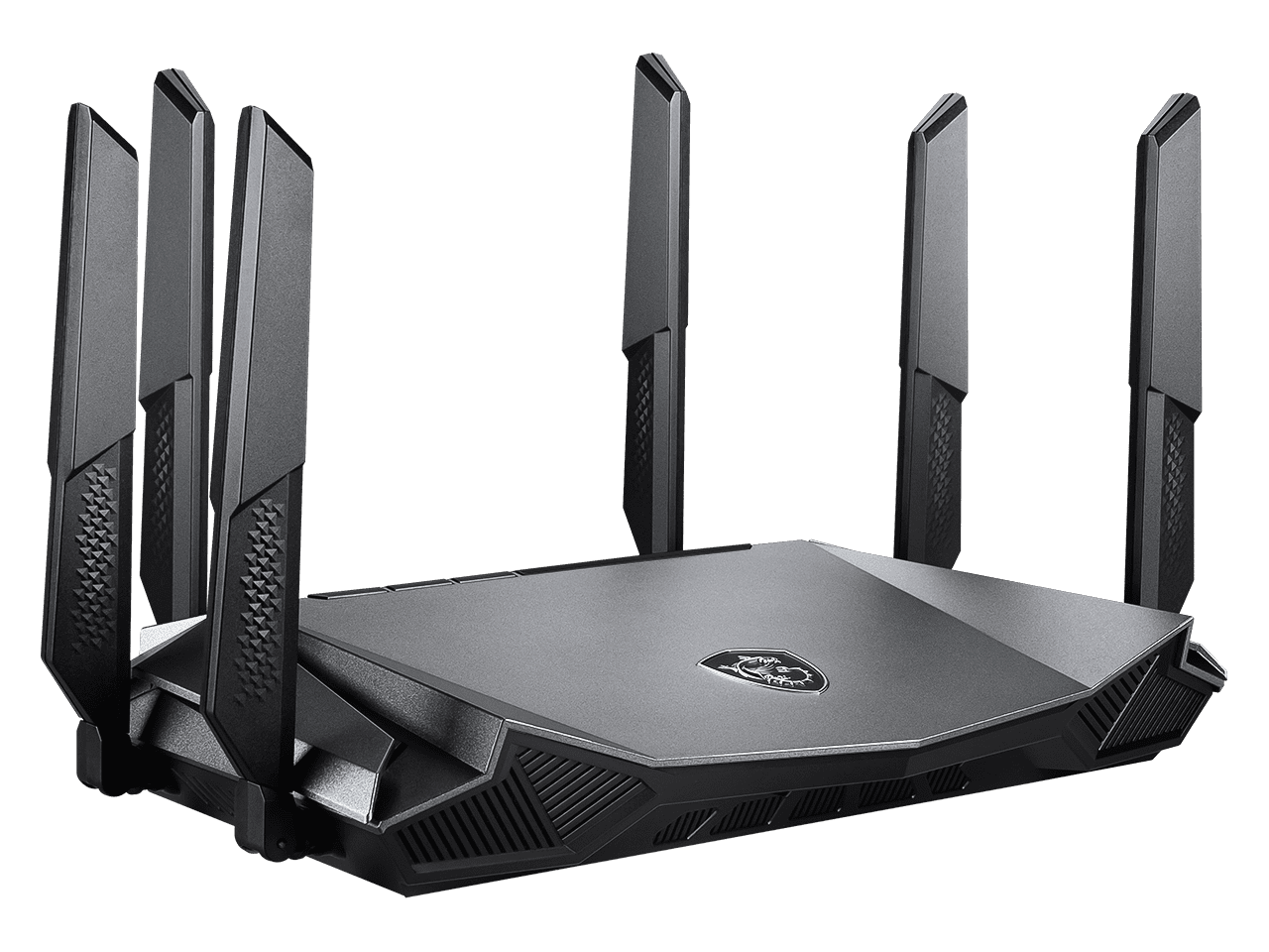 MSI Radix AXE6600 WiFi 6E Tri-Band Gaming Router, AI QoS, RGB, 1.8GHz Quad-Core Processor, MU-MIMO, Gigabit Wireless, 8-Stream, High Speed Long Range