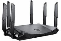 MSI Radix AXE6600 WiFi 6E Tri-Band Gaming Router, AI QoS, RGB, 1.8GHz Quad-Core Processor, MU-MIMO, Gigabit Wireless, 8-Stream, High Speed Long Range