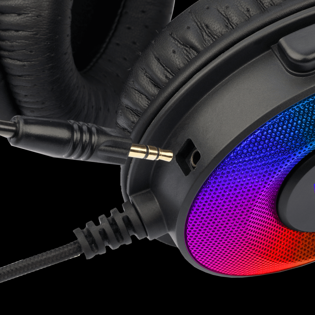 HAU-50 USB Gaming Headset for PC, 7.1 Surround Sound, 50MM Driver, Lightweight, Detachable Mic, Soft Memory Earmuffs, RGB Light, Over-Ear Wired Headphone for PS4, PS5